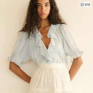 DÔEN Henri Top Alice Blue NWOT